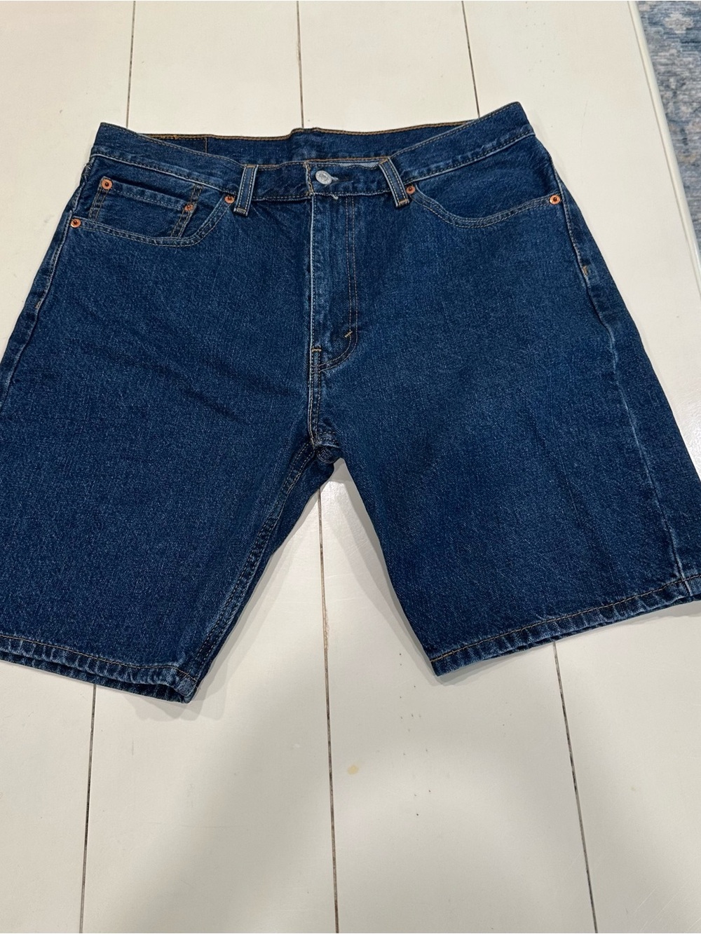 Levi’s 505 Men's Classic Dark Blue Denim Shorts,waist 36”,inseam 9”